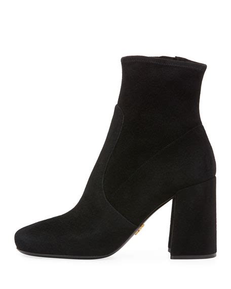 suede booties prada|black suede booties chunky heel.